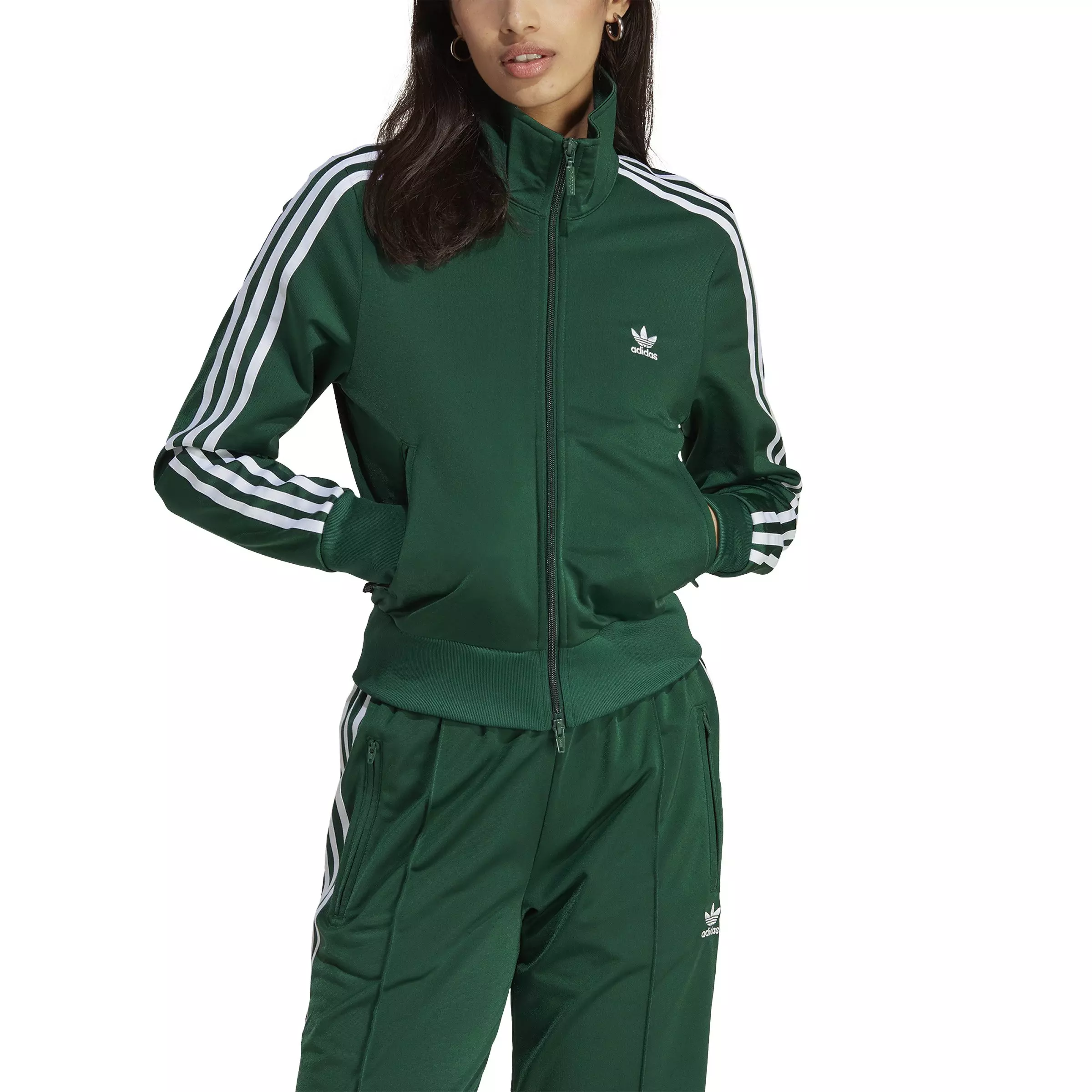 Green womens best sale adidas track jacket